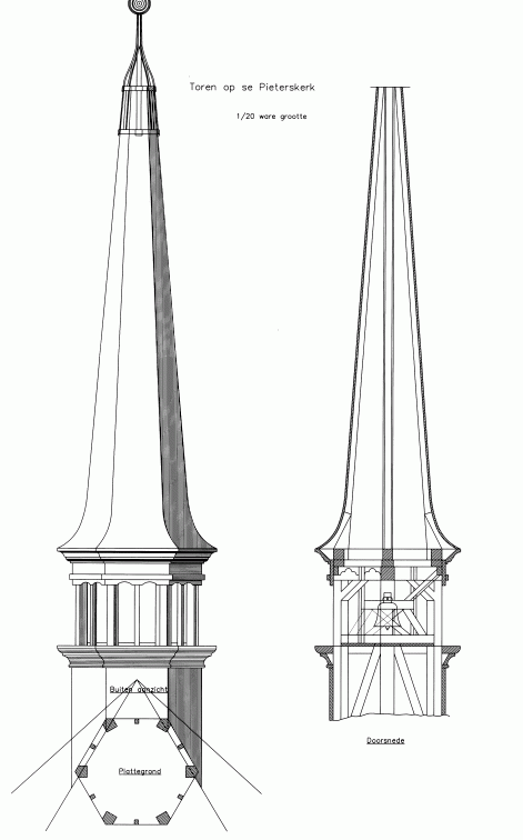 pieterskerk doorsnede toren
