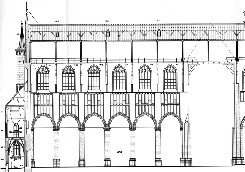 pieterskerk doorsnede west